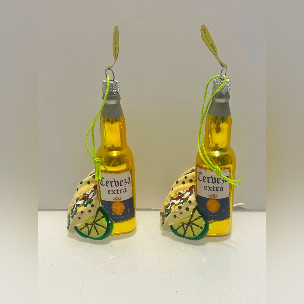 Altar’d State Vodka Beer & Tacos cerveza taco Tuesday funny glass ornament set